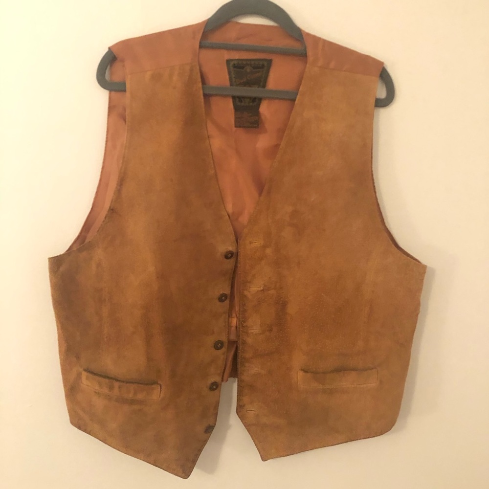 Vintage Men’s Tan Suede Vest XL
